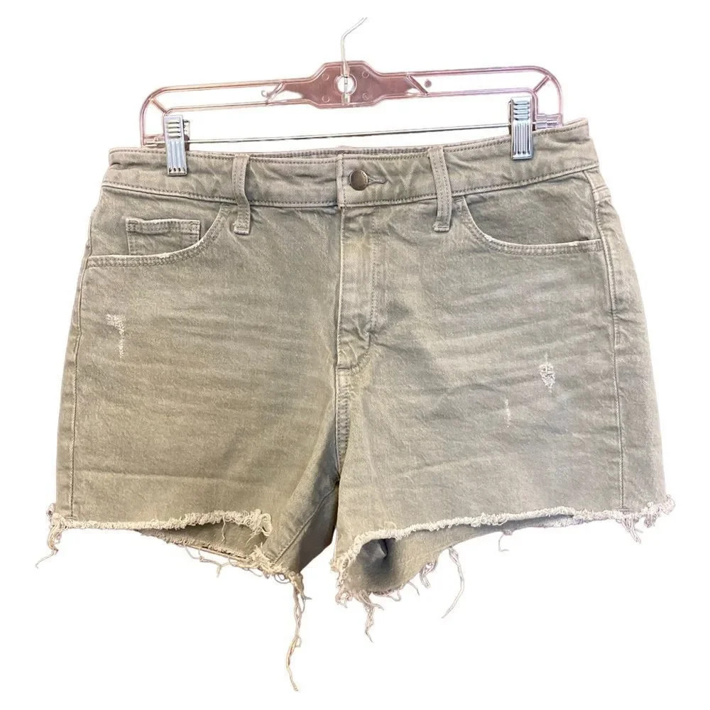 UNIVERSAL THREAD Gray Vintage Midi Shorts Raw Hem Size 10